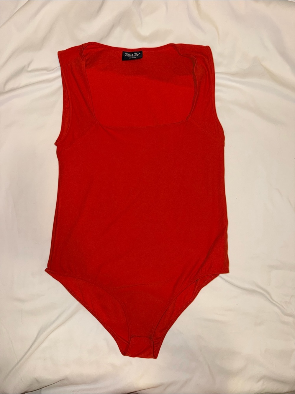 Fashion Nova Red Sleeveless Square-Neck Bodysuit